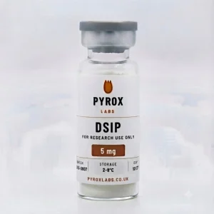 DSIP 5mg research peptide vial by Pyrox Labs, for laboratory use only
