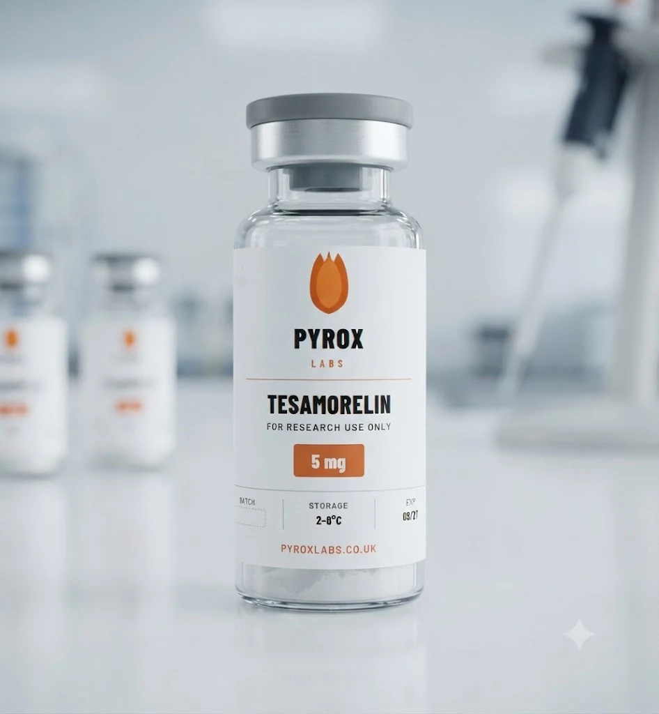 Pyrox Labs Tesamorelin 5mg research peptide vial